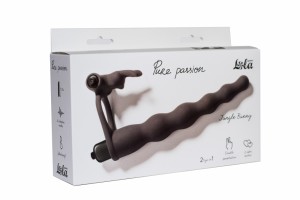 МС 1202-01lola Вибронасадка для двойного проникновения Pure Passion Jungle Bunny black 			