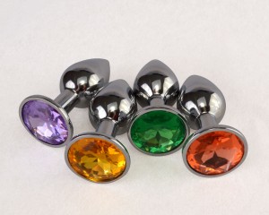 Плуг анальный со стразом хром, d28 мм 8034		