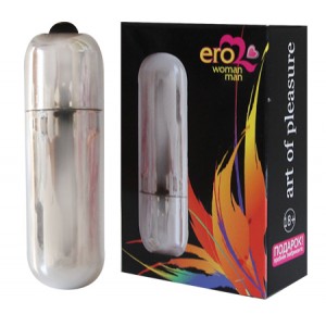 ЕК 10184 EE ВИБРАТОР МИНИ ПУЛЯ цвет серебро L 55 мм D 17 мм  