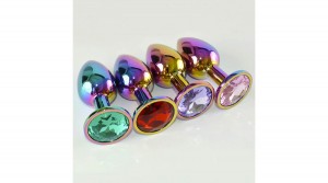 Анальная пробка радужная d 26 мм 8078